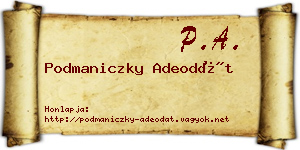 Podmaniczky Adeodát névjegykártya